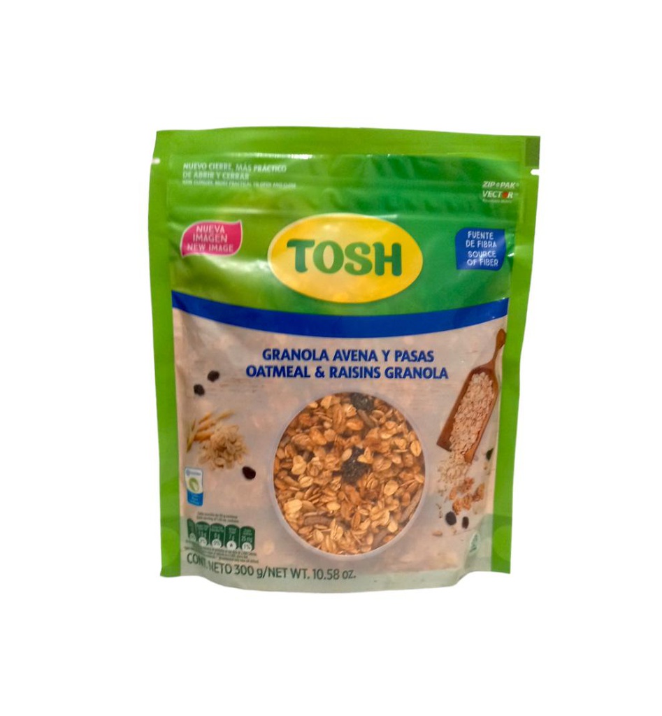 GRANOLA AVENA PASAS TOSH 300G
