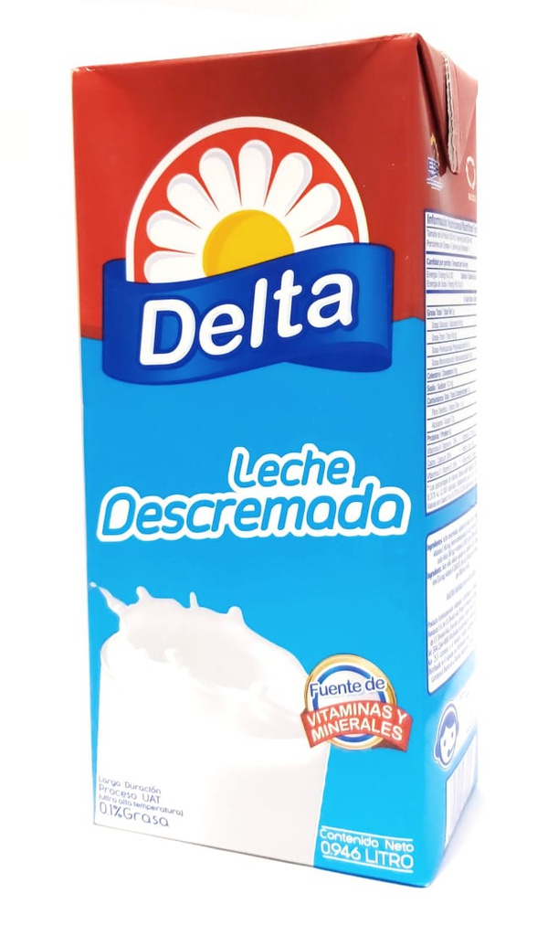 LECHE EN CAJA DESCREMADA DELTA 0.946 L