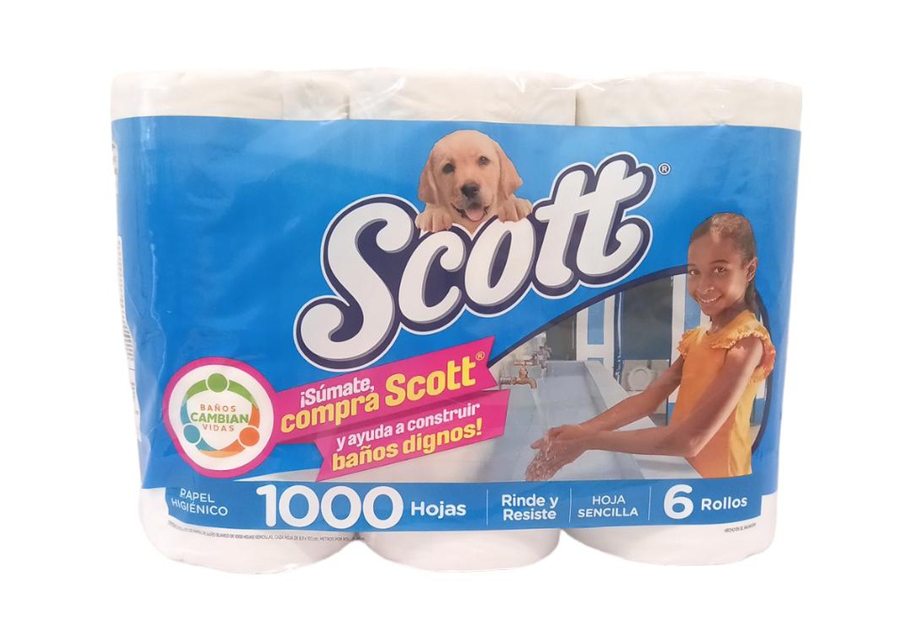 PAPEL HIGIENICO SCOTT 6 ROLLOS