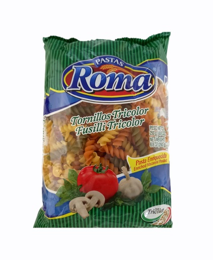 [731701122400] PASTA TORNILLOS TRICOLOR ROMA 