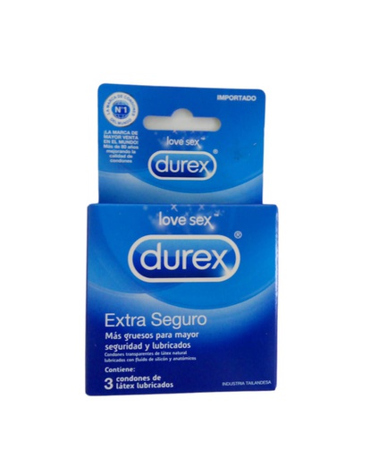 [7501159033442] CONDONES DUREX EXTRA SEGURO 3 