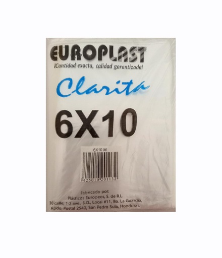 [7425010201132] BOLSA EUROPLAST 6X10 CLARITA 1
