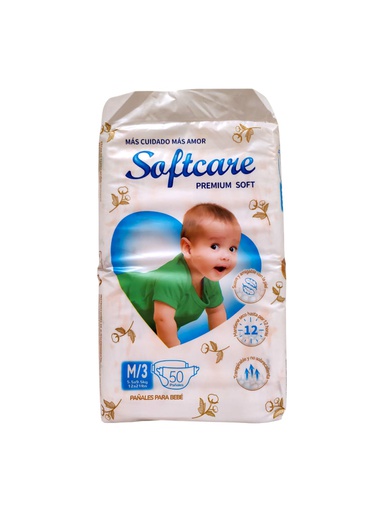 [6954574902823] PAÑAL SOFTCARE M3 50 PAÑALES