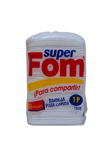 [7423382503021] BANDEJA BLANCA 1P SUPER FOM 50