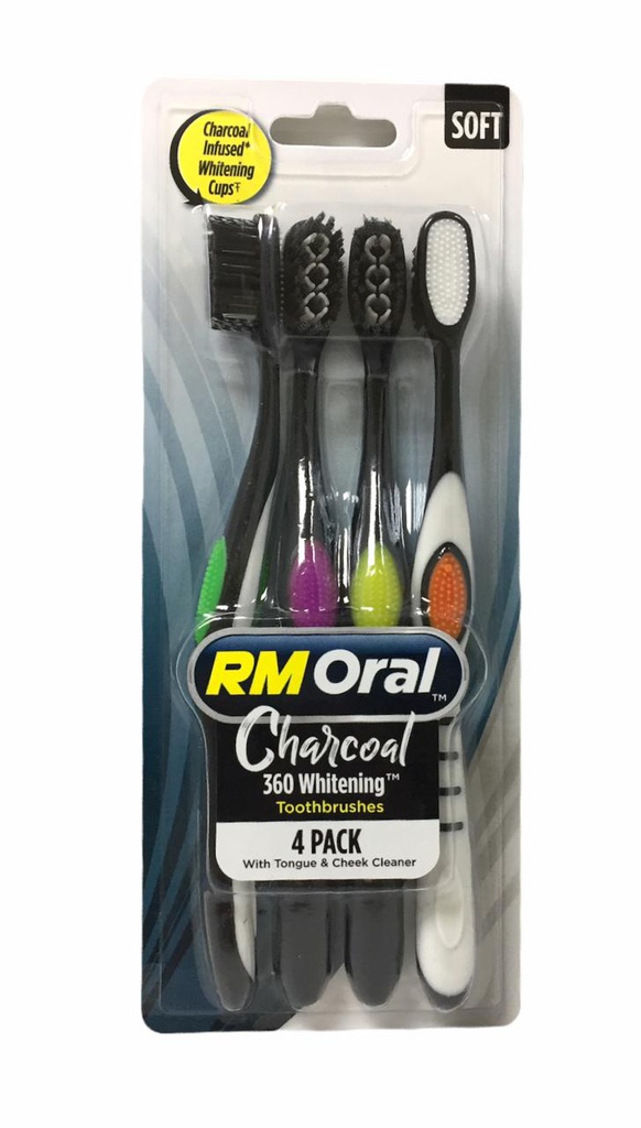 CEPILLO RM ORAL CHARCOAL 4PACK