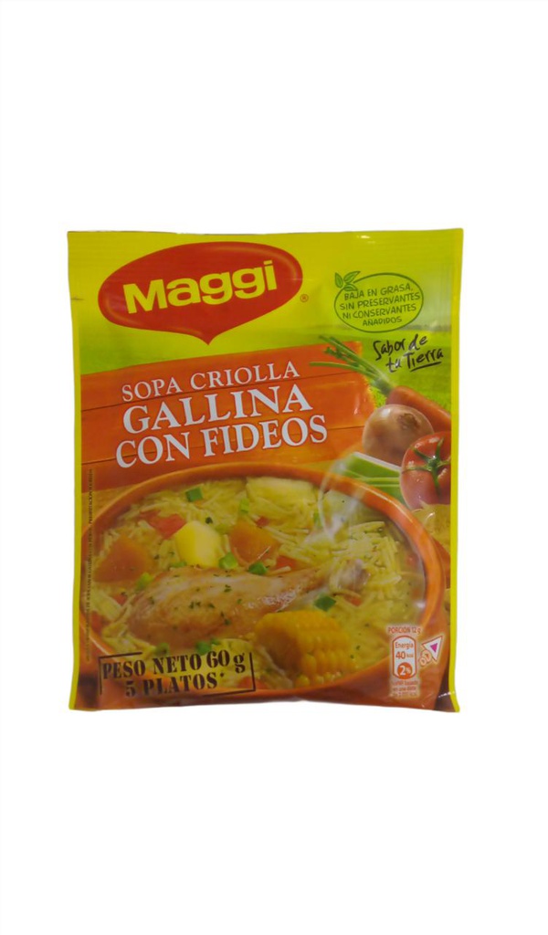 SOPA CRIOLLA DE GALLINA CON FIDEOS