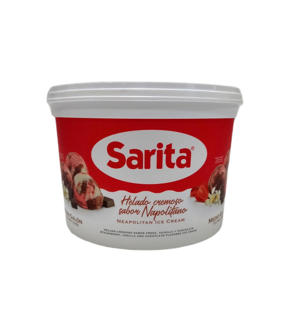 HELADO SARITA NAPOLITANO 1/2 GALON