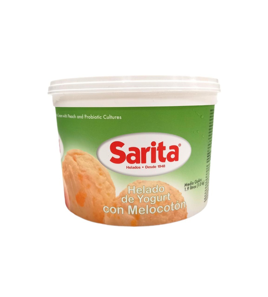 HELADO SARITA YOGURT C/MELOCOTON 1/2 GALON