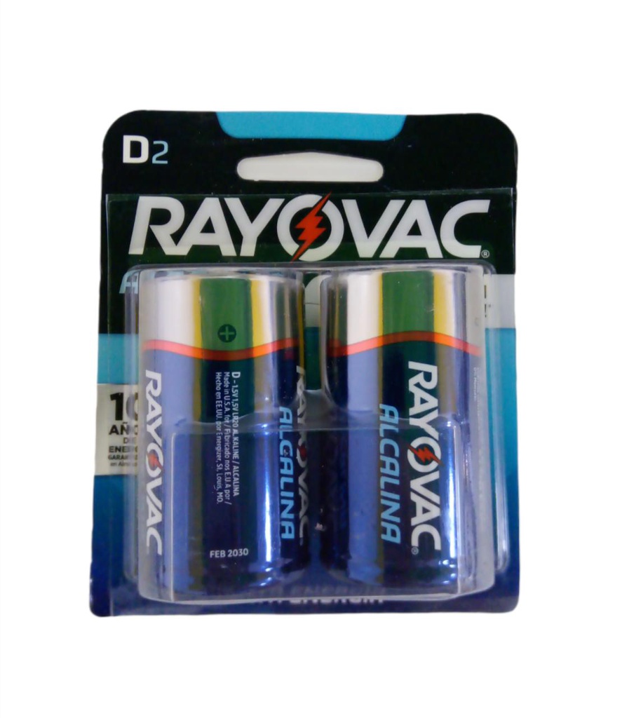 BATERIA ALCALINA RAYOVAC D2 GRANDE