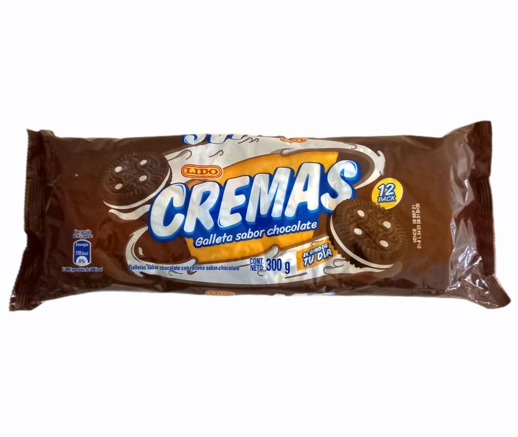 GALLETA CREMA CHOCOLATE LIDO