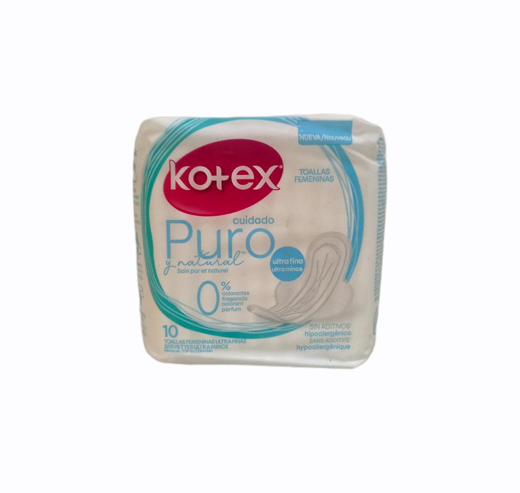 TOALLA FEM KOTEX  PURO C/A 10U