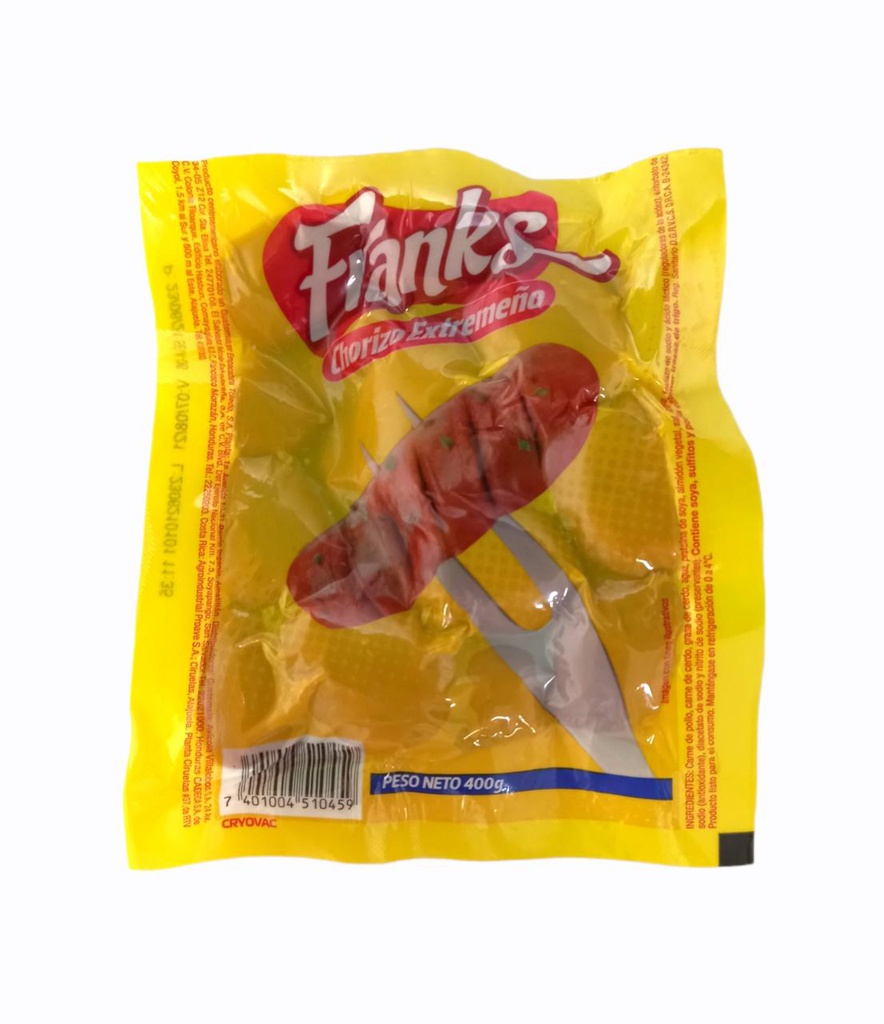 CHORIZO EXTREMENO FRANKS 400G 