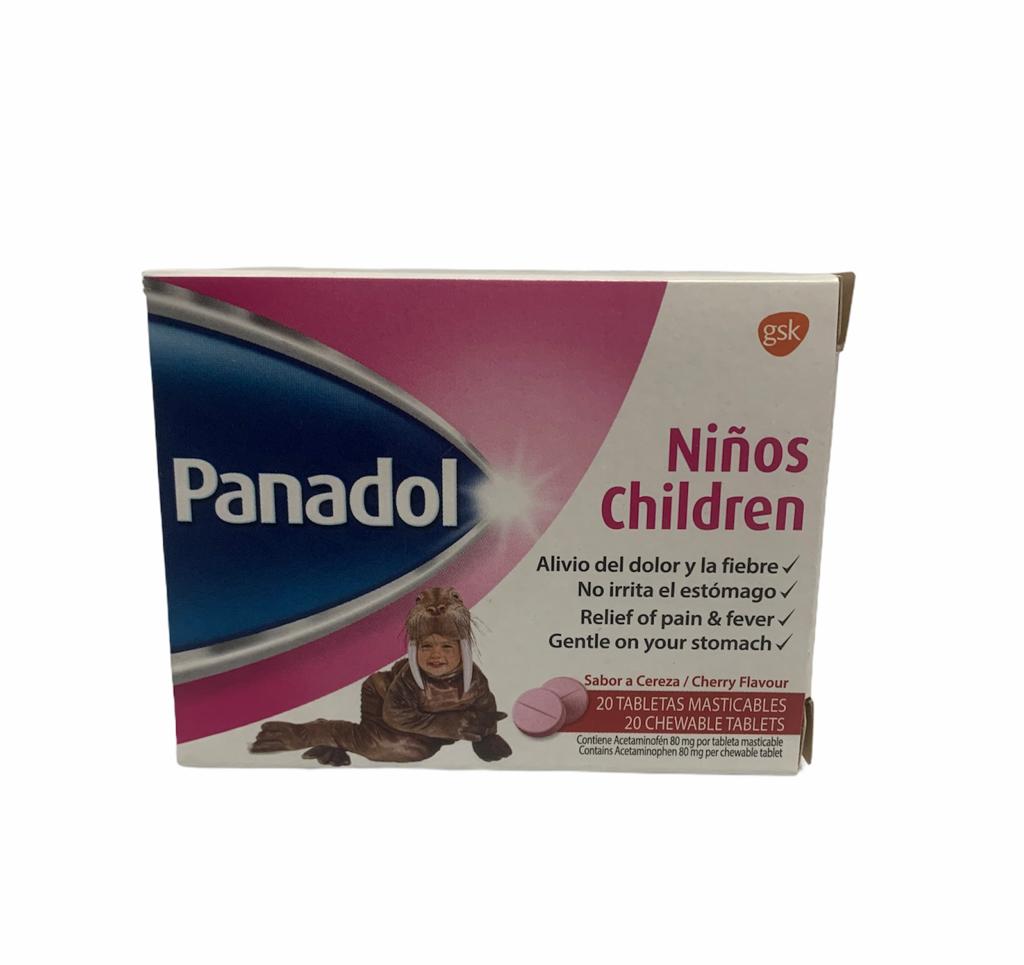 PANADOL PARA NINOS 20 TAB