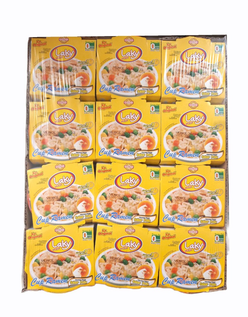 CAJA DE SOPA LAKY MEN DE POLLO 12 UNDS