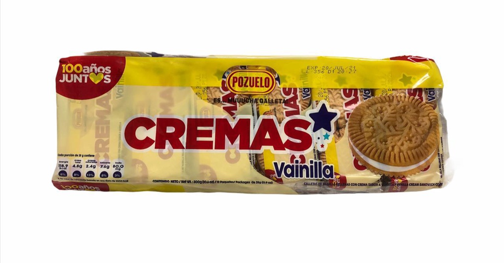 GALLETAS CREMAS VAINILLA POZUE