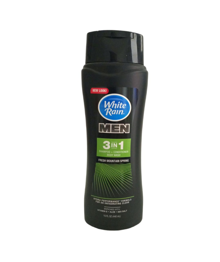 SHAMPOO WHITE RAIN MEN 3IN1 SA