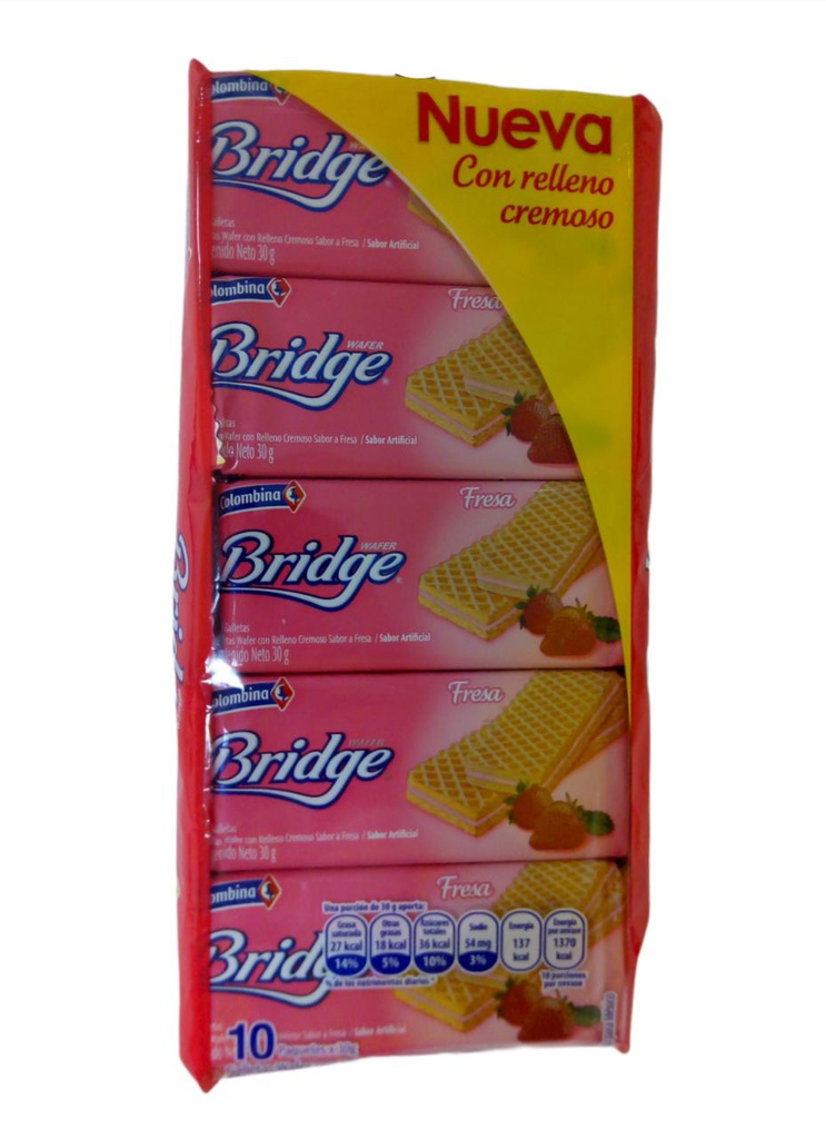 GALLETA BRIDGE FRESA 300G COLO