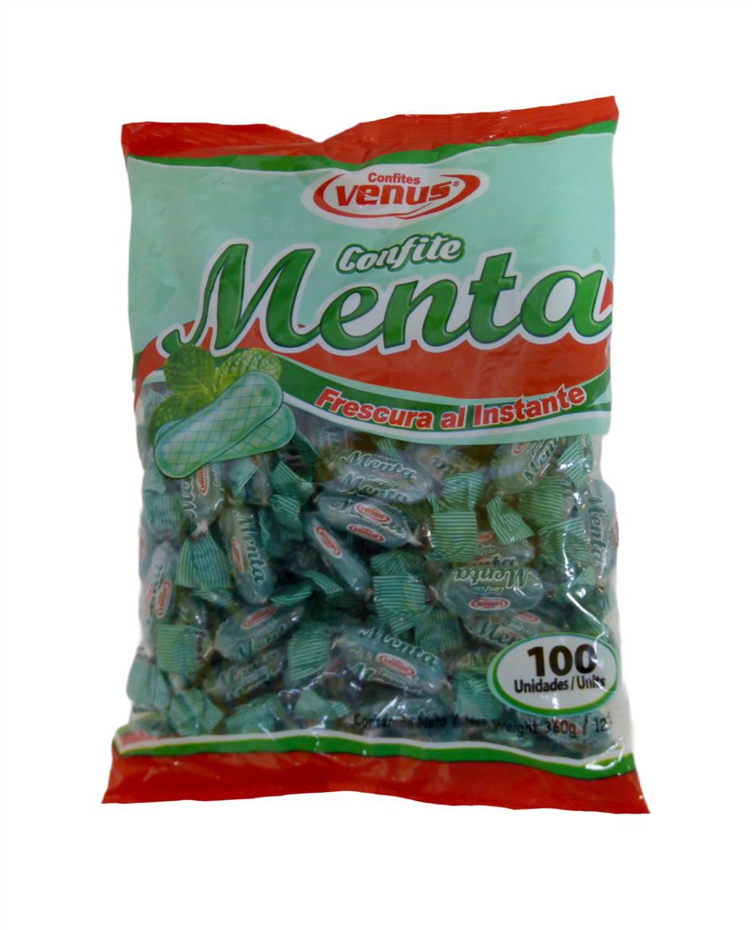 CONFITE MENTA VENUS 100 UNI