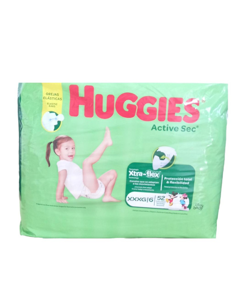 PAÑAL HUGGIES ACTIVE SEC  52UN