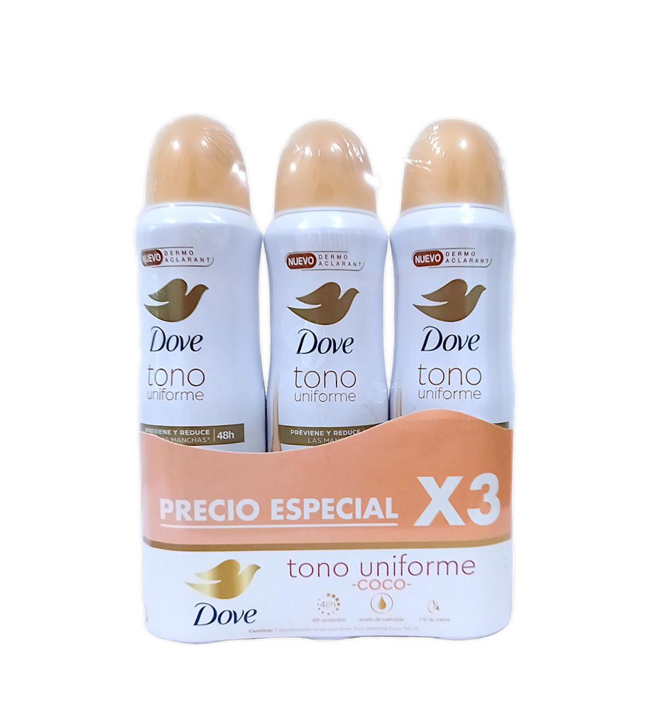 DEO DOVE COCO  3PACK 150ML C/U