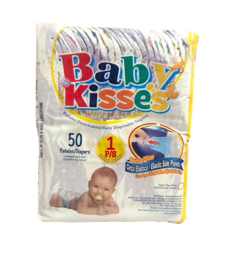 Pañal Baby Kisses 50 unidades - G/L (de 23 a 30 lbs)