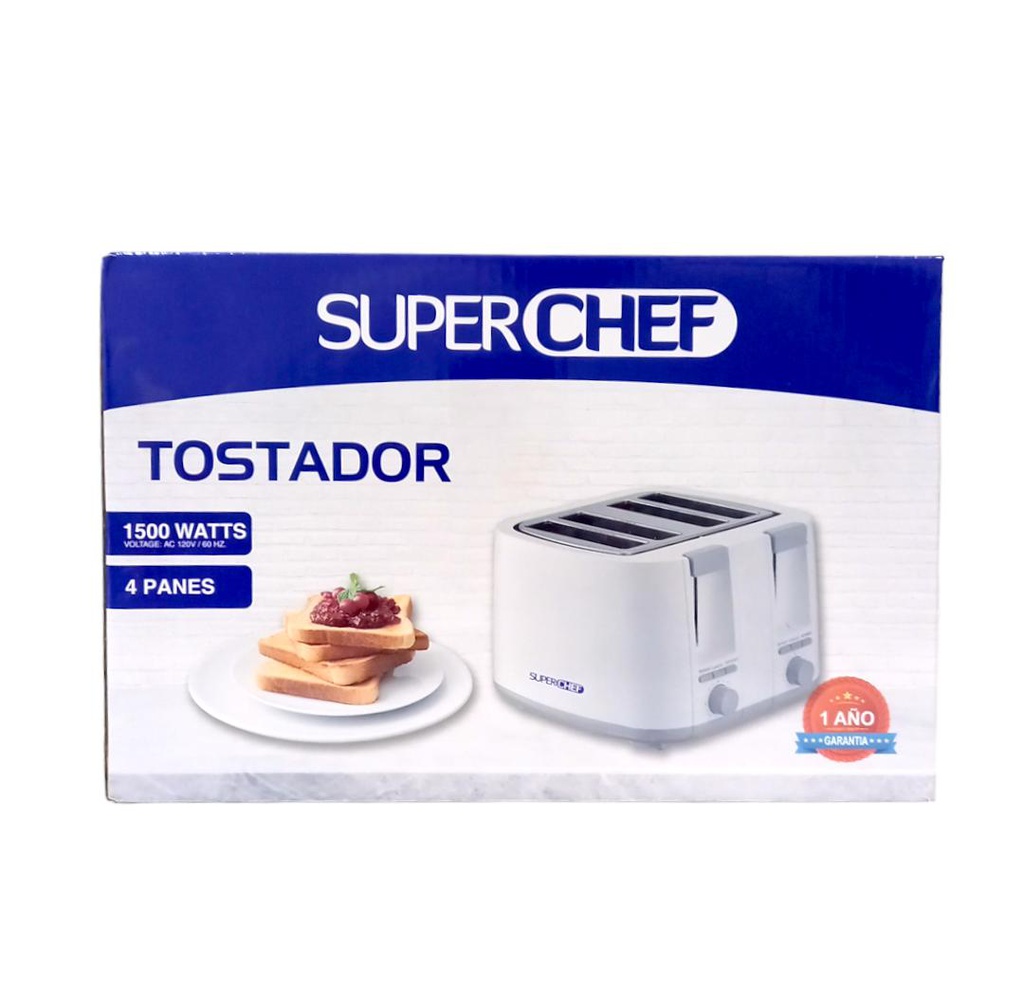 TOSTADORA SUPER CHEF 4 SLICE 