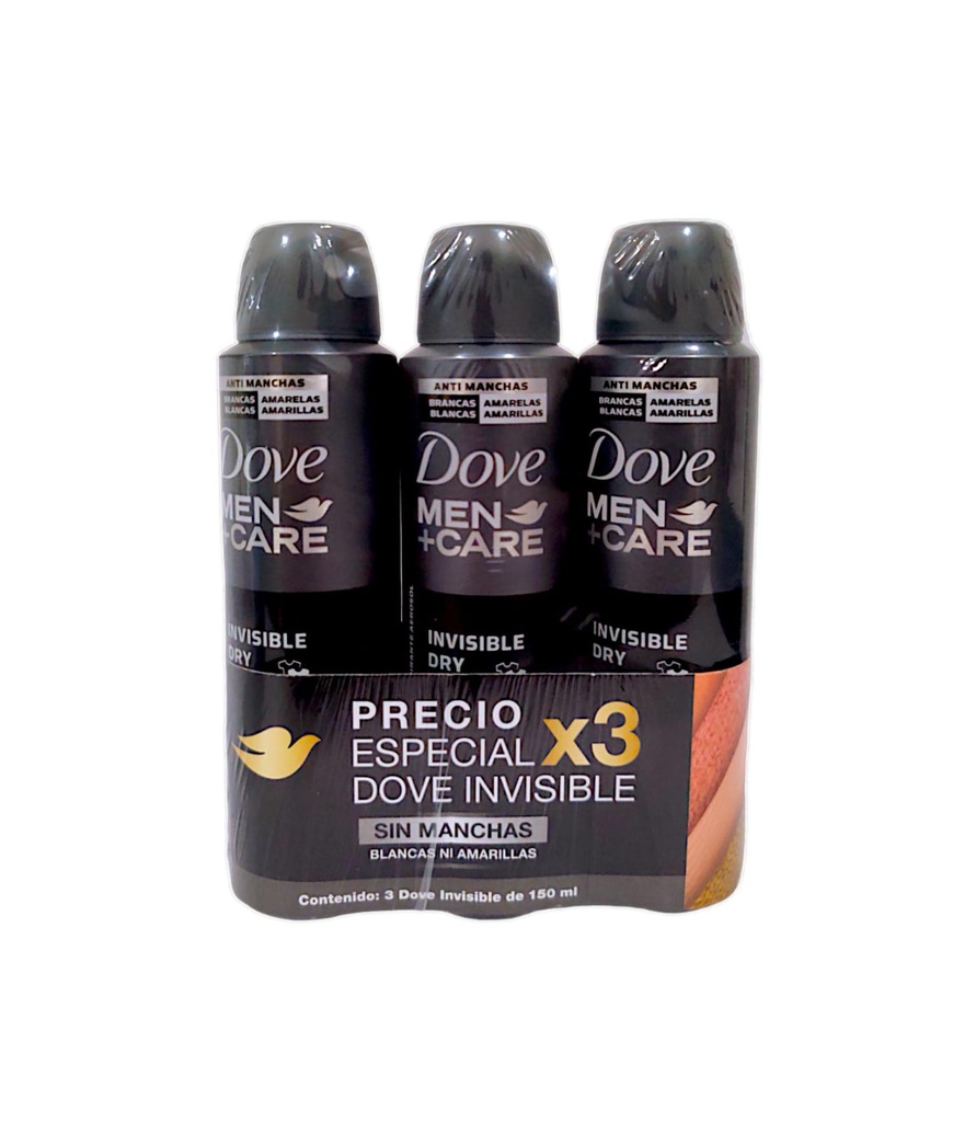 DOVE MEN DEO 3 PACK INVISIBLE