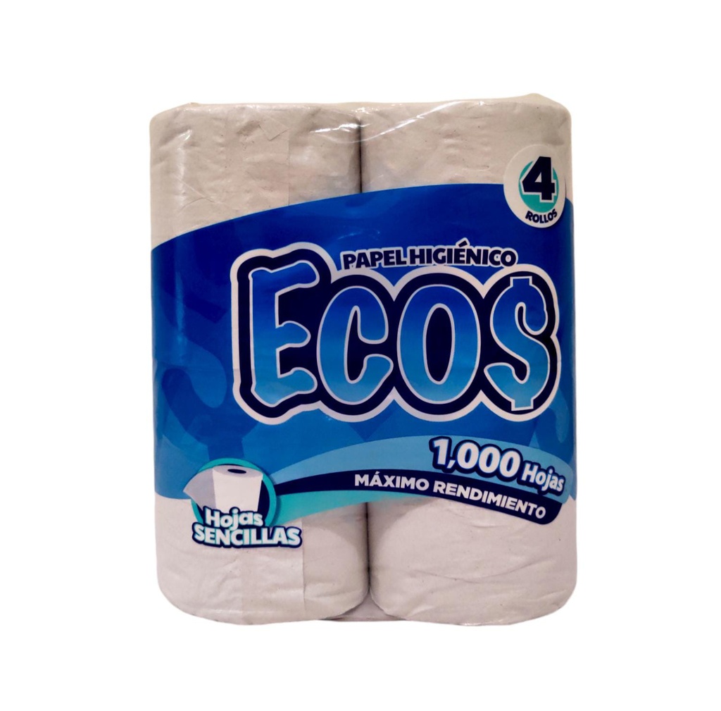 PAPEL HIGIENICO ECOS 1000HJ 4R