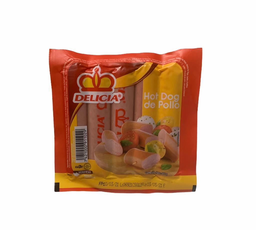 HOT DOG DE POLLO 454 G. DELICIA