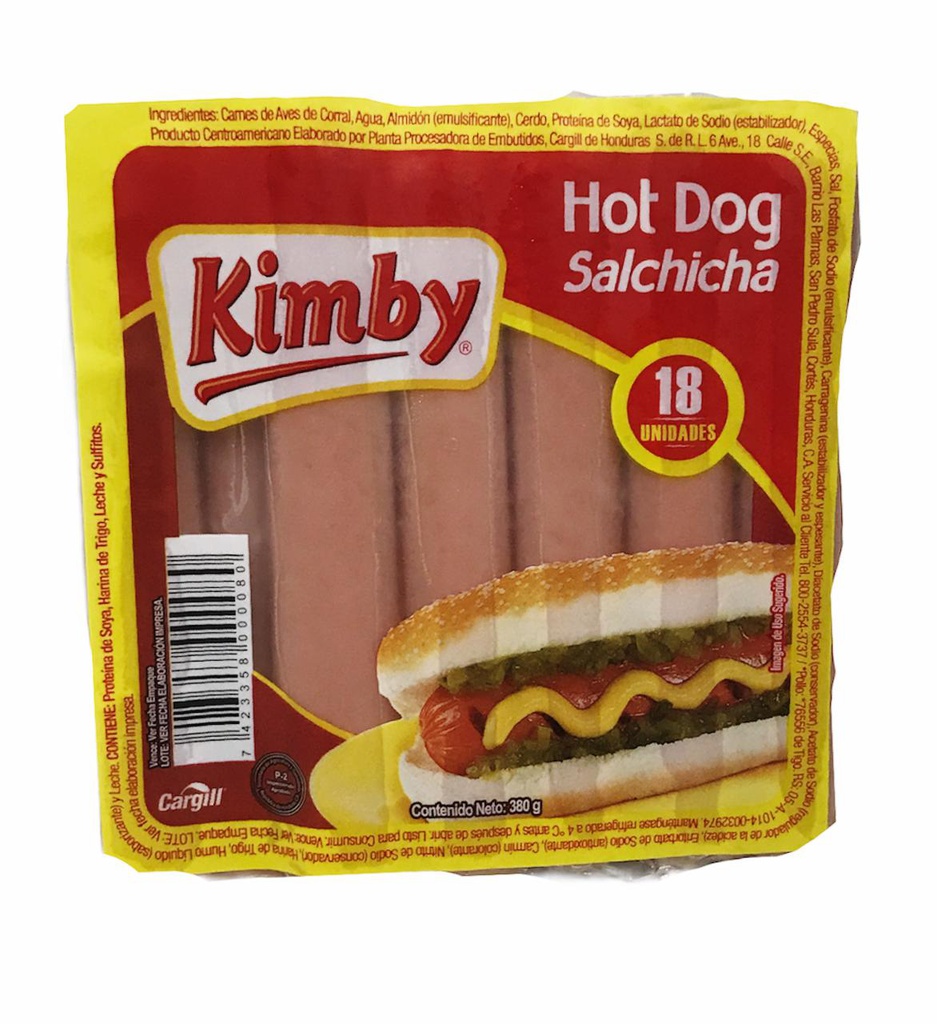 HOT DOG SALCHICHA KIMBY 380GR