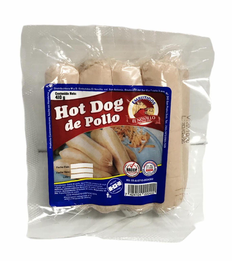 HOT DOG POLLO NOVILLO