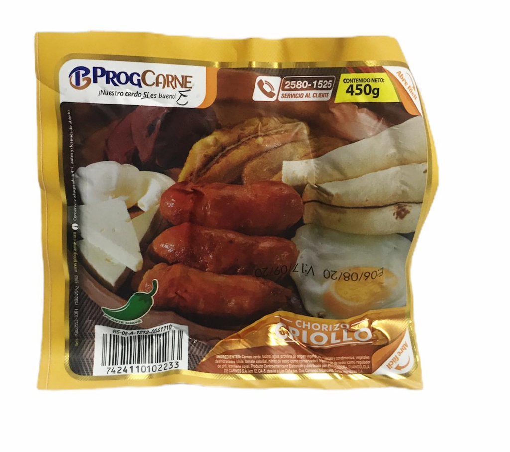 CHORIZO CRIOLLO PROGCARNE 450G