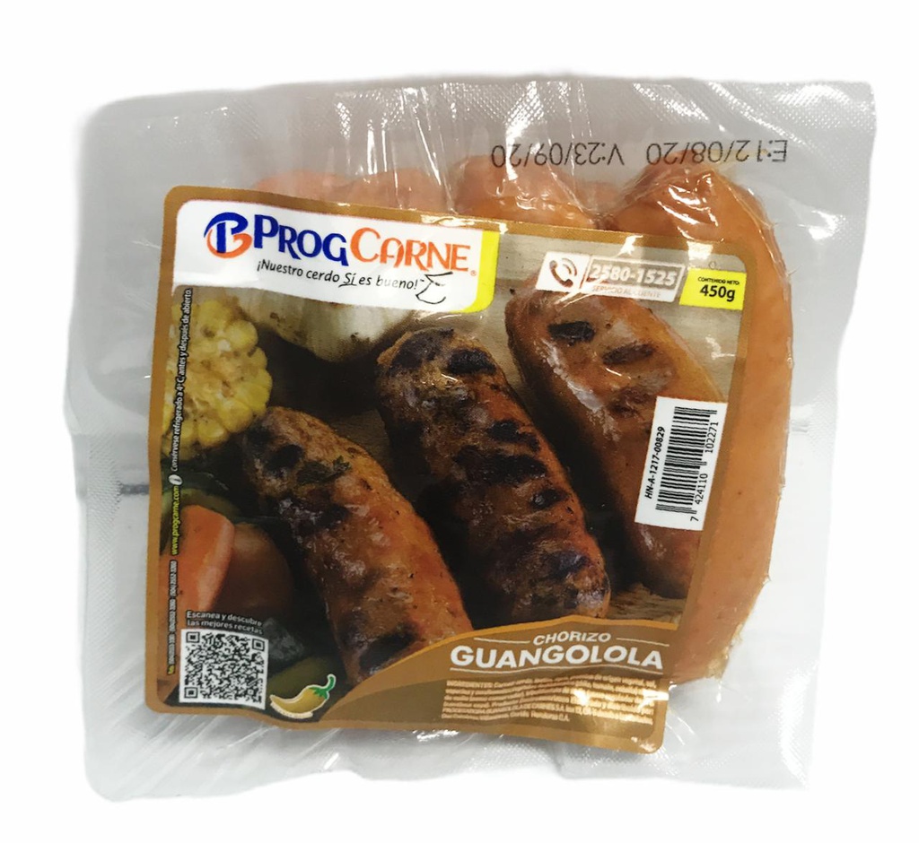 CHORIZO GUANGOLOLA 450G PROGCA