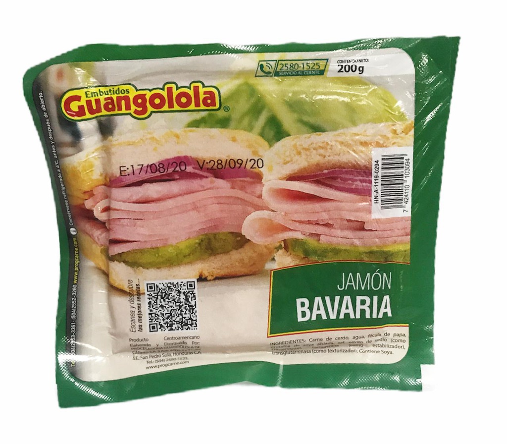 JAMON BAVARIA 200GR PROGCARNE