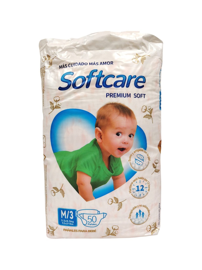 PAÑAL SOFTCARE M3 50 PAÑALES