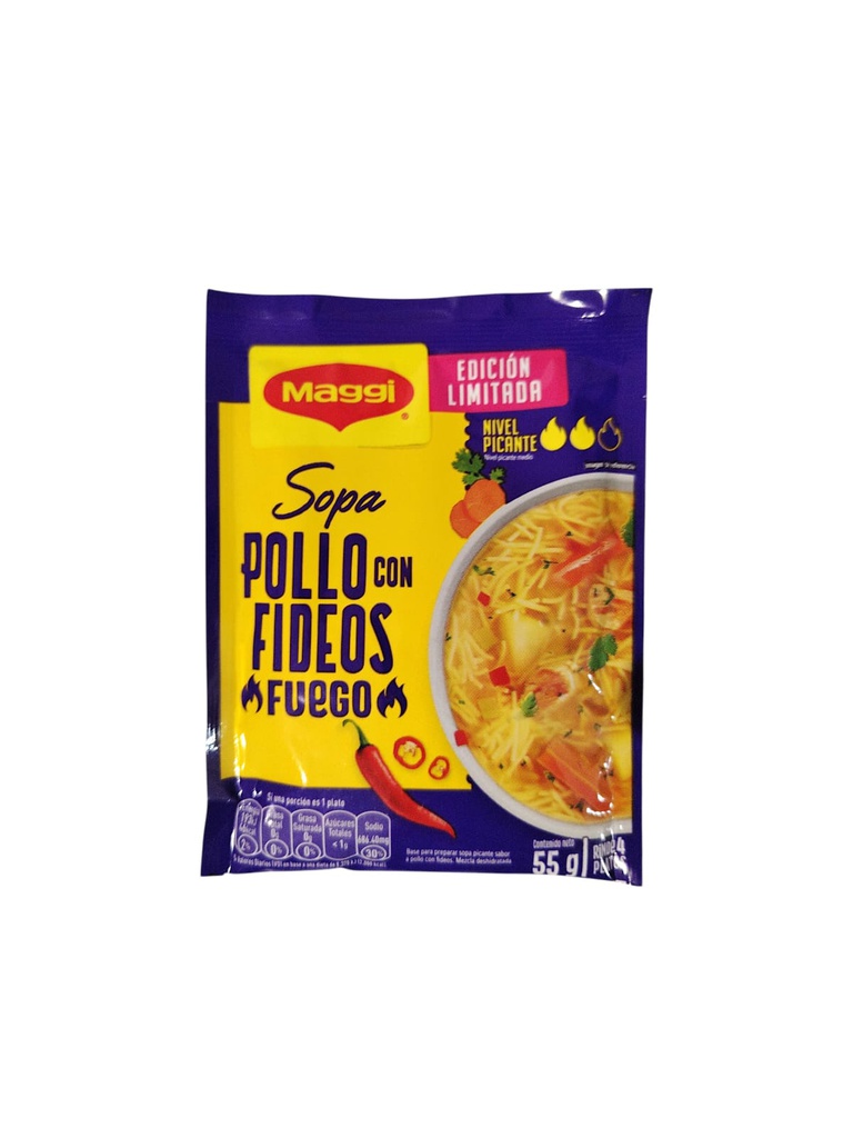 SOPA POLLO CON FIDEOS FUEGO 