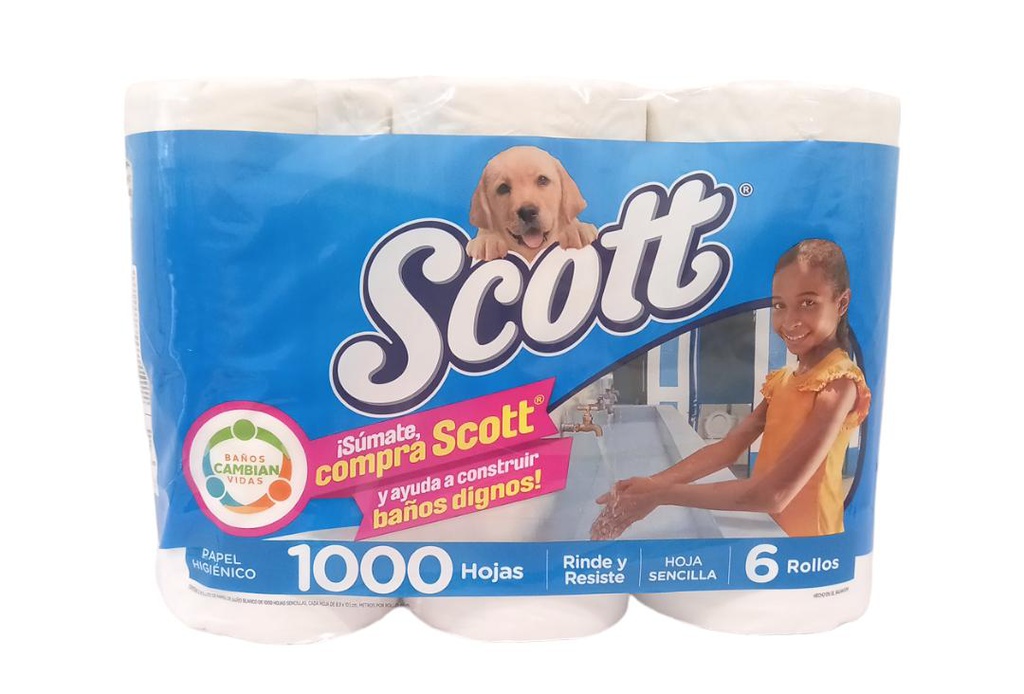 PAPEL  SCOTT MIL HOJAS 6 ROLLOS