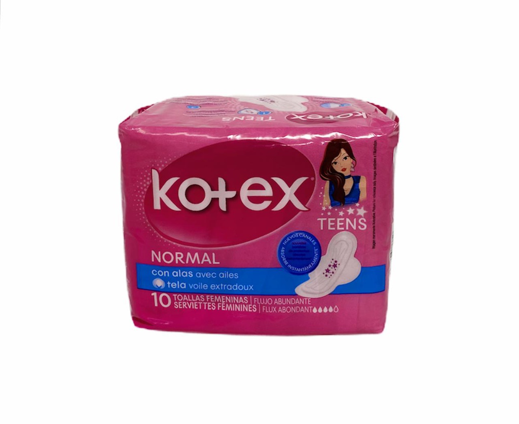 KOTEX TEENS CON ALAS 10 UN