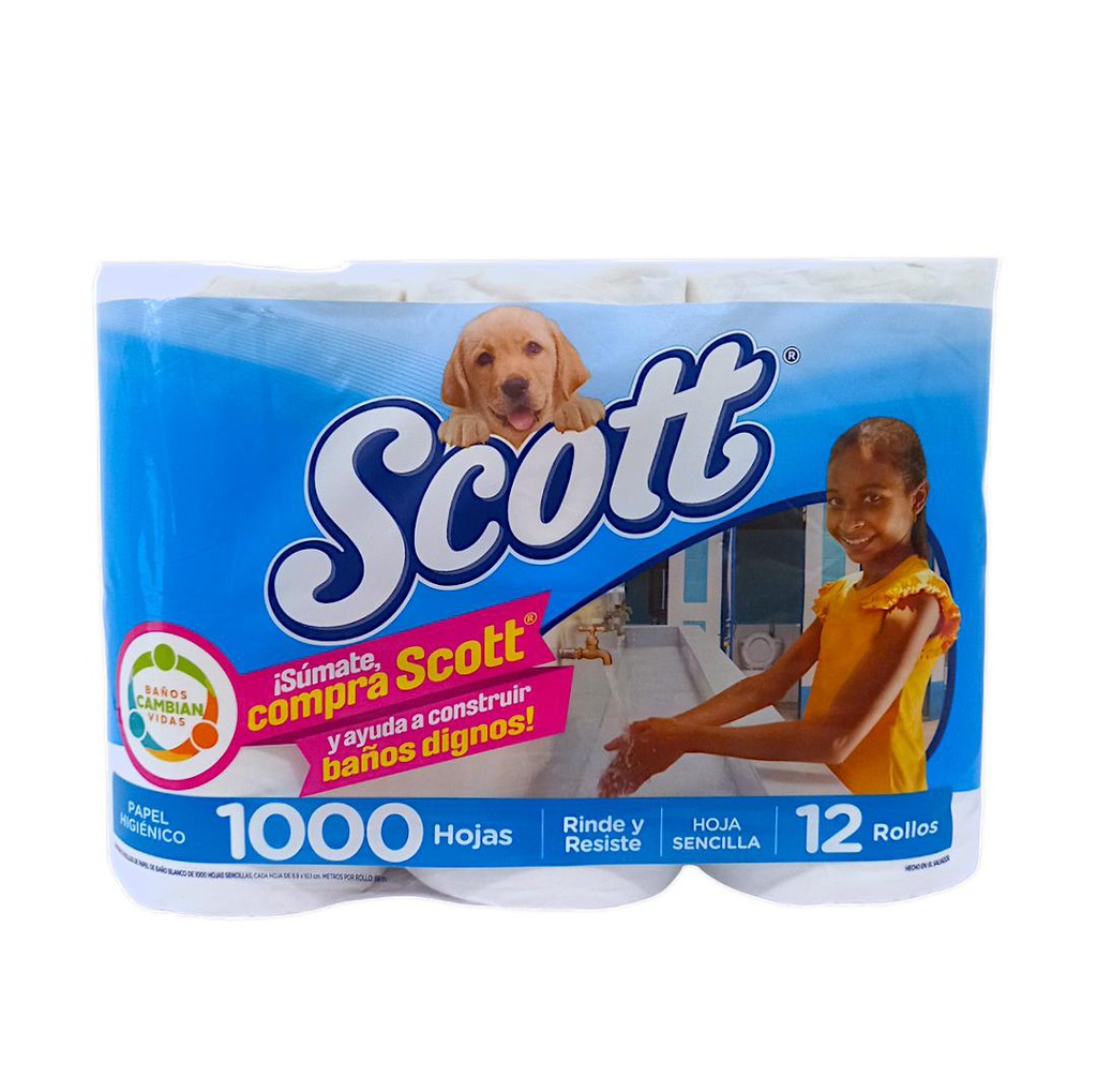 PAPEL SCOTT MIL HOJAS 12 ROLLO