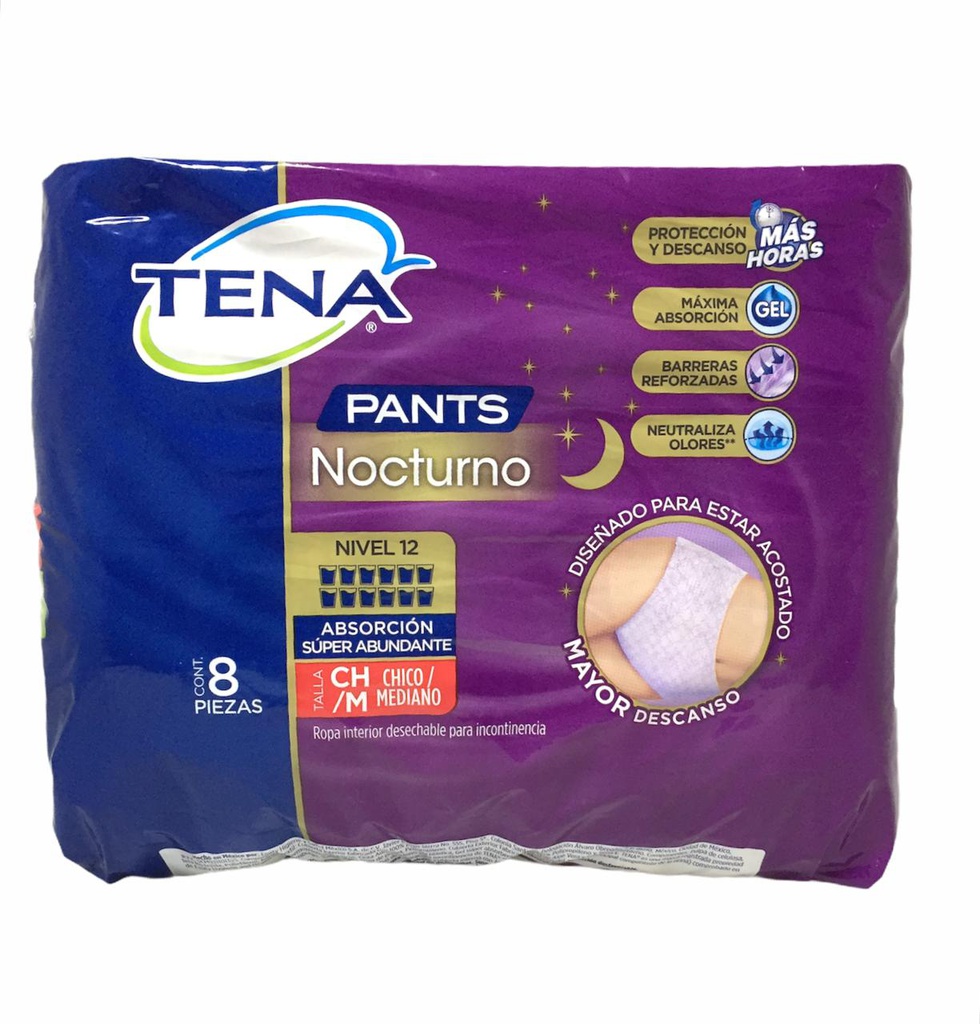 TENA PANTS NOCTURNO T-M 8 PZAS