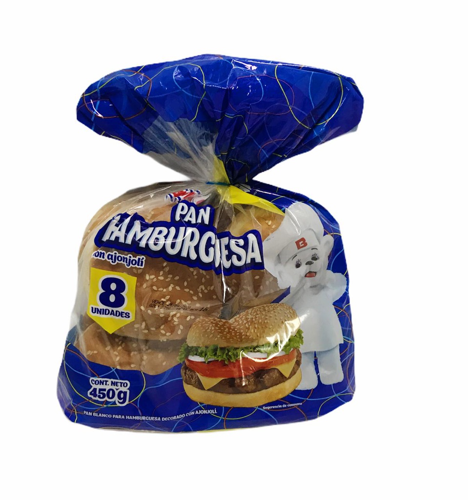 PAN HAMBURGUESA BIMBO 425 G.