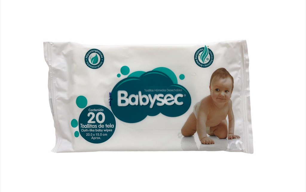 TOALLITAS DE TELA BABYSEC 20UN