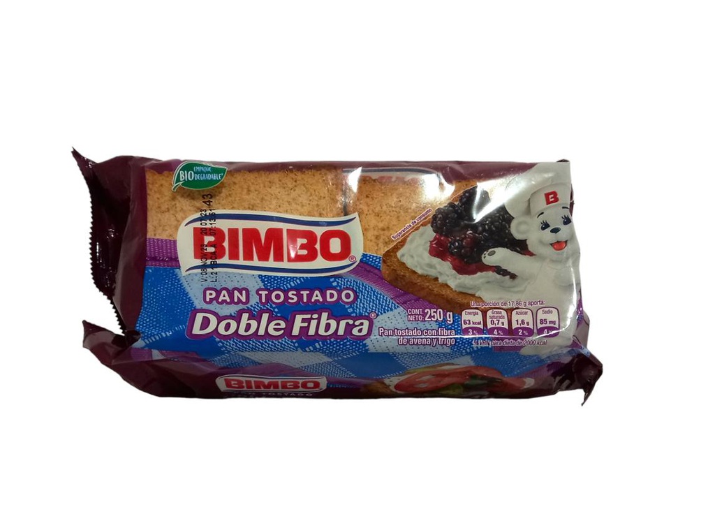 PAN TOSTADO DOBLE FIBRA BIMBO 