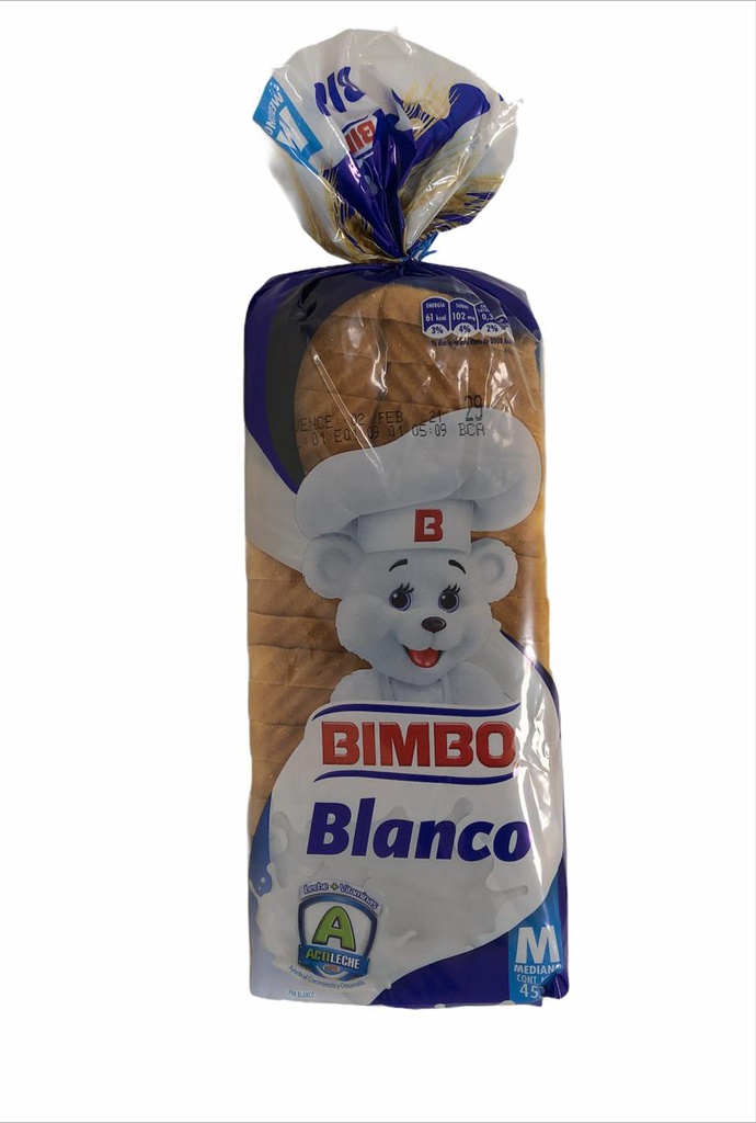PAN BLANCO BIMBO CON LECHE 430