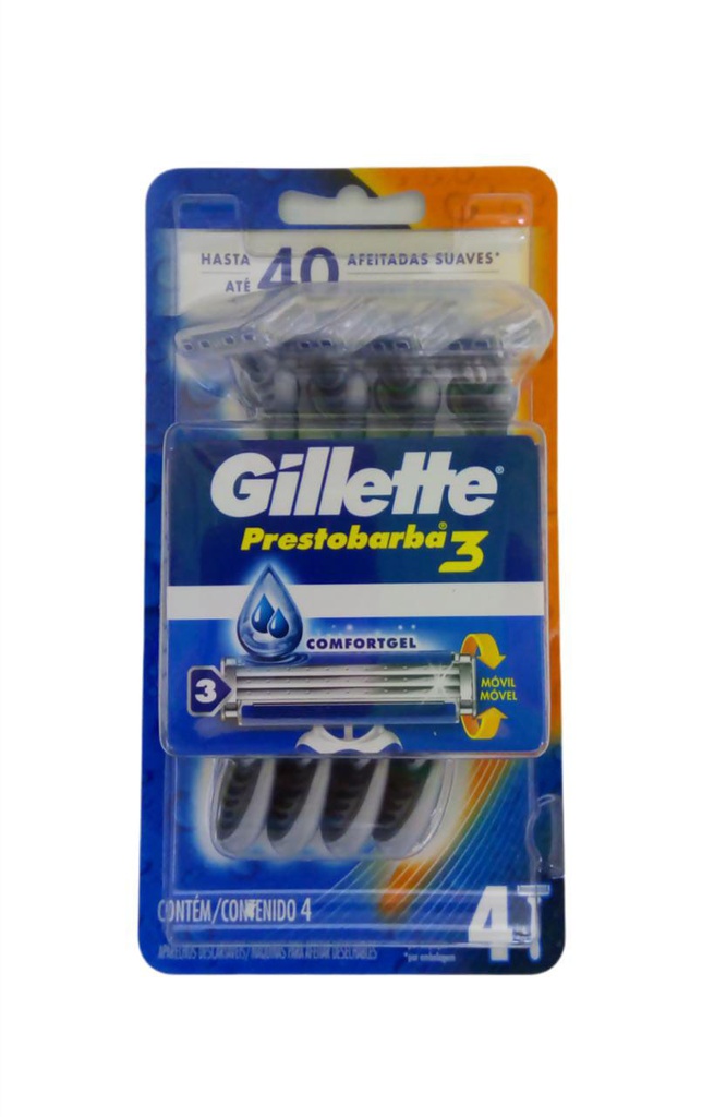 PRESTOBARBA GILLETTE PAQ DE 4