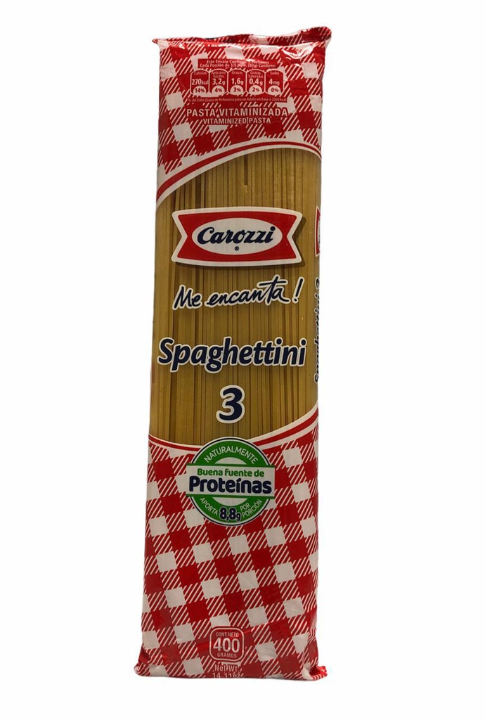 SPAGUETTI CAPELLINI3 400G