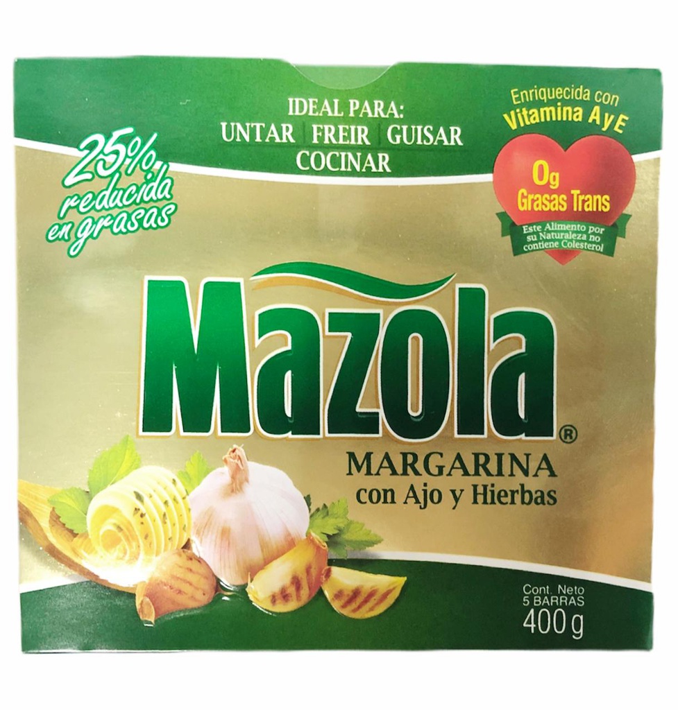 MARGARINA MAZOLA CON AJO Y HIE