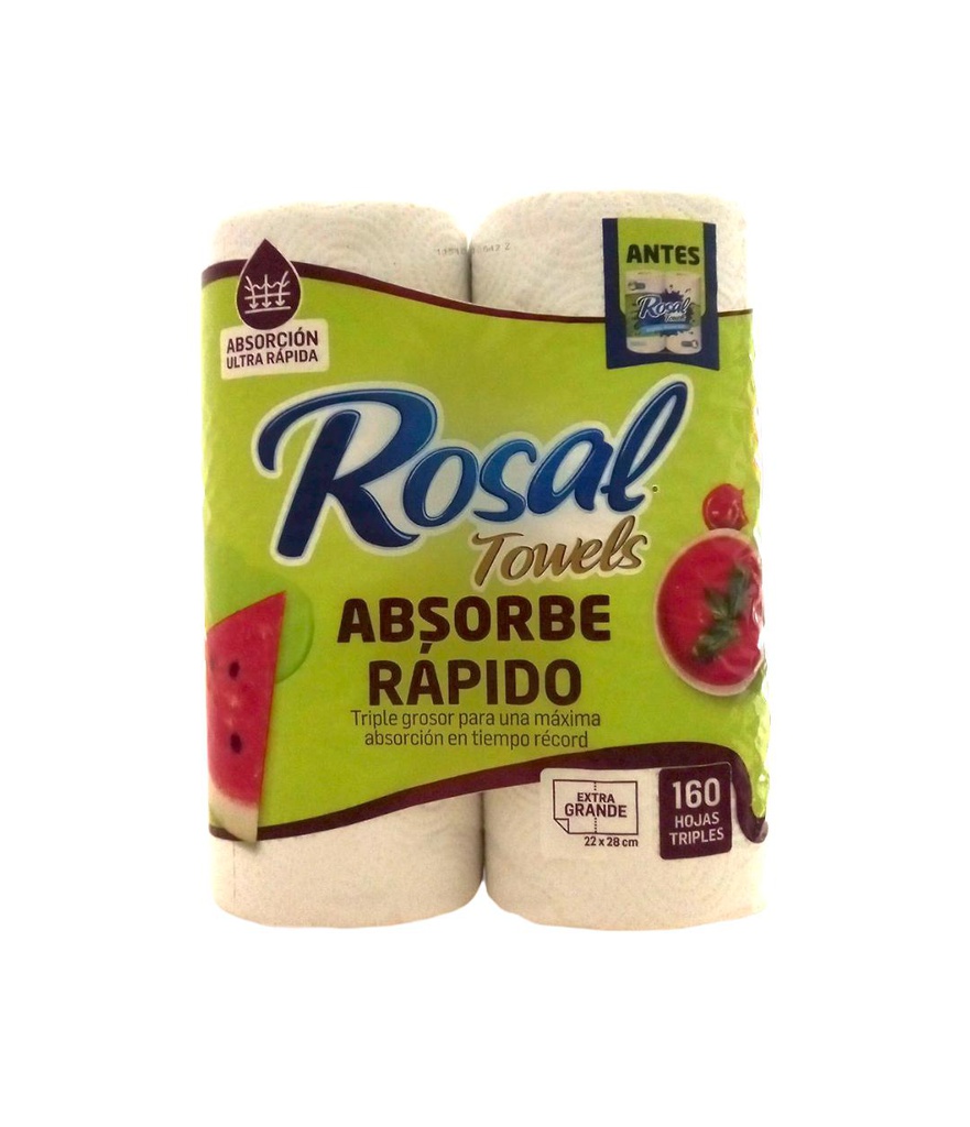 PAPEL TOALLA ROSAL TWO PAC