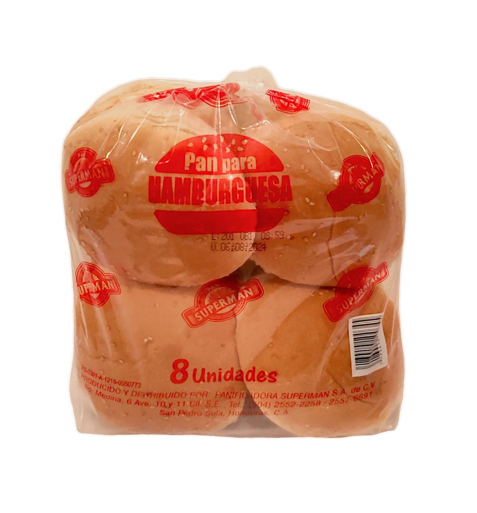 PAN DE HAMBURGUESA SUPERMAN