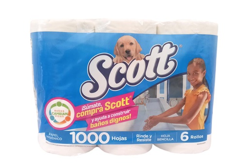 [7441008126218] PAPEL  SCOTT MIL HOJAS 6 ROLLOS